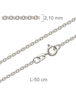 Cadena Forzada de 50cm en Plata Ley con protección.