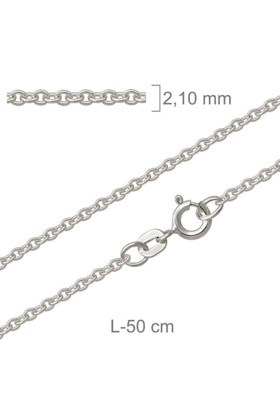 Cadena Forzada de 50cm en Plata Ley con protección.