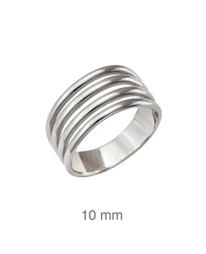 Anillo con Cuatro Aros de Plata Ley
