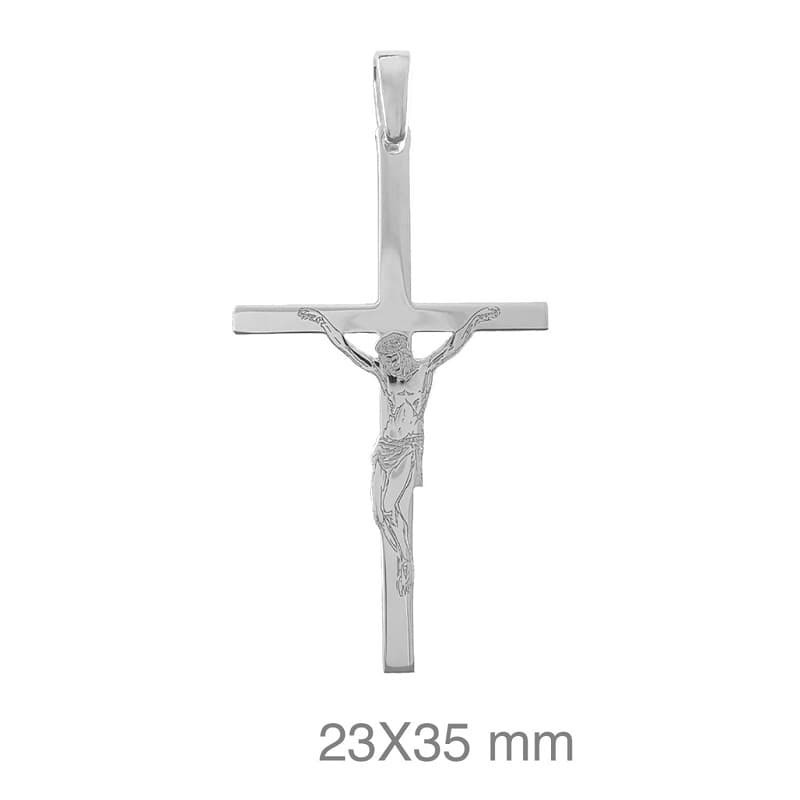 Cruz con Cristo de Plata Ley