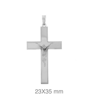 Cruz con Cristo de Plata Ley