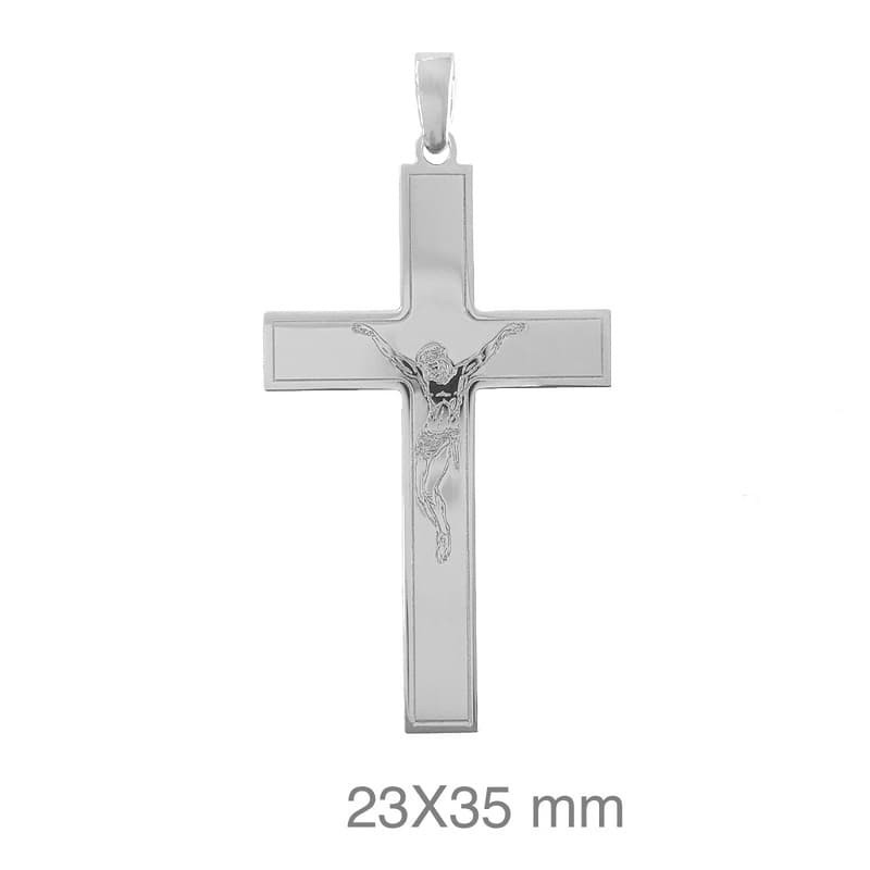 Cruz con Cristo de Plata Ley