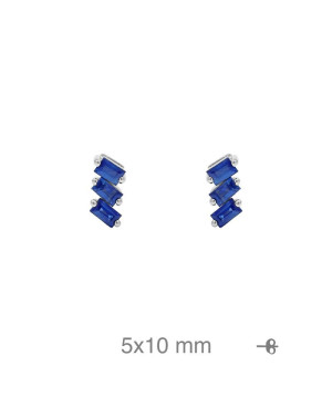 Pendientes con Circonitas Azules de Plata Ley