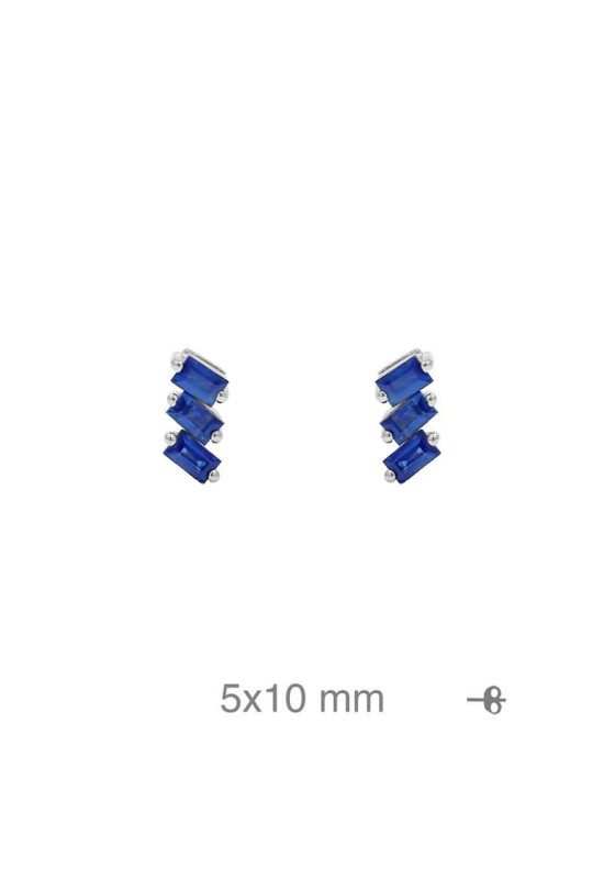 Pendientes con Circonitas Azules de Plata Ley