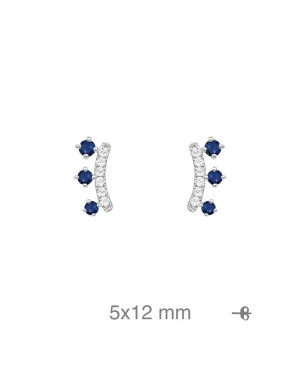 Pendientes con Circonitas Azules de Plata Ley