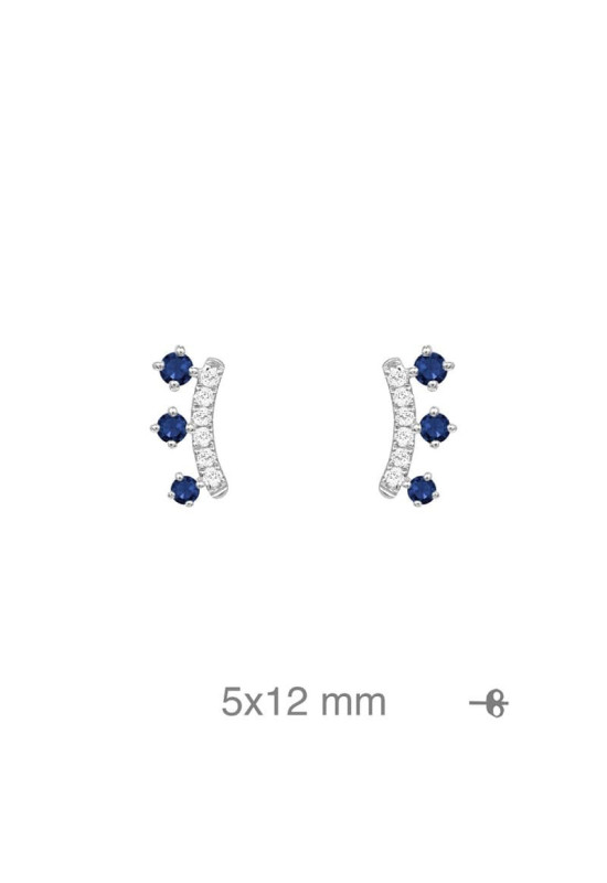 Pendientes con Circonitas Azules de Plata Ley