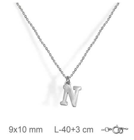 Collar con Letra de Plata Ley