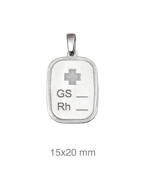 Colgante Placa GS Rh 15x20 Plata Ley