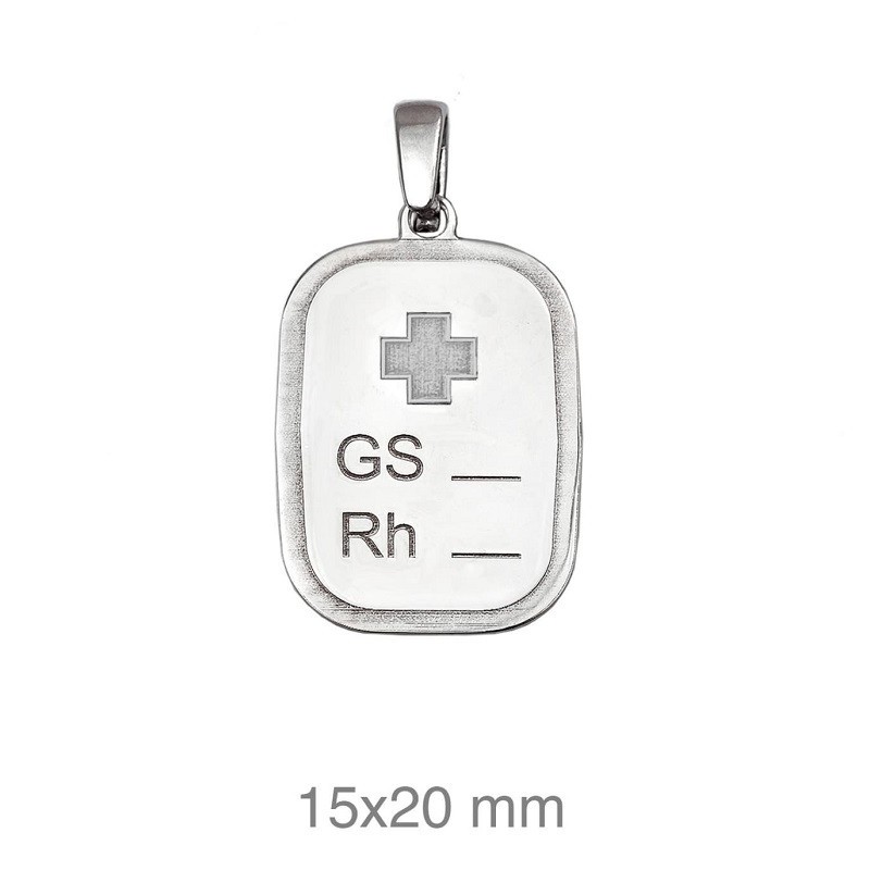 Colgante Placa GS Rh 15x20 Plata Ley