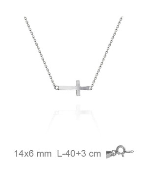 Collar Cruz Tumbada de Plata Ley