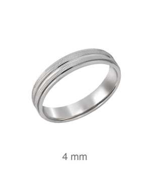 Alianza Plana con Grabado y Brillo Plata Ley