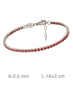 Pulsera Riviere Roja Plata Ley