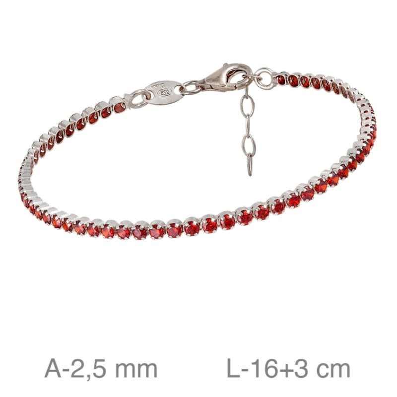 Pulsera Riviere Roja Plata Ley