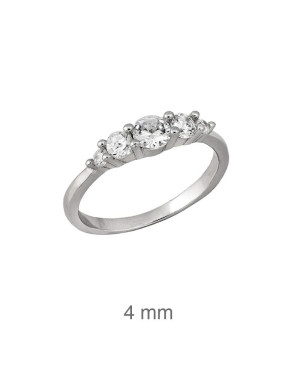 Anillo Circonitas Plata Ley