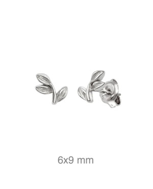 Pendientes Rama de Hojas Plata Ley