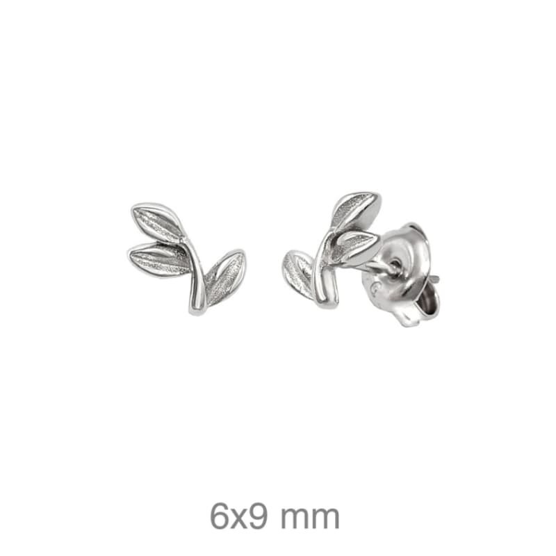 Pendientes Rama de Hojas Plata Ley