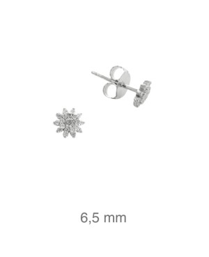 Pendientes Rosetón Circonitas Plata Ley