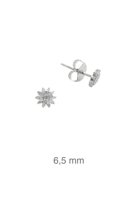 Pendientes Rosetón Circonitas Plata Ley