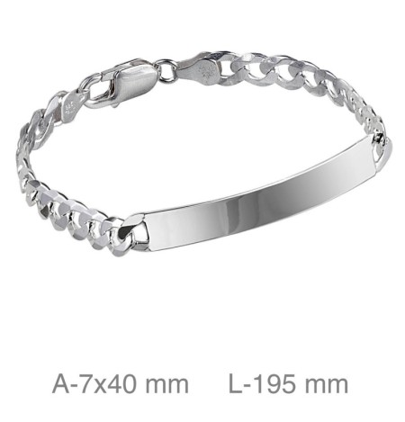 Pulsera Esclava Hombre Barbada Plata Ley