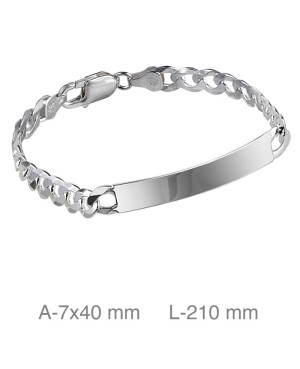 Pulsera Esclava Unisex Barbada Plata Ley