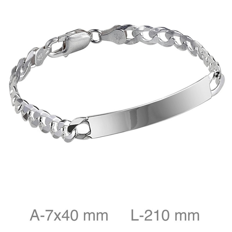Pulsera Esclava Unisex Barbada Plata Ley