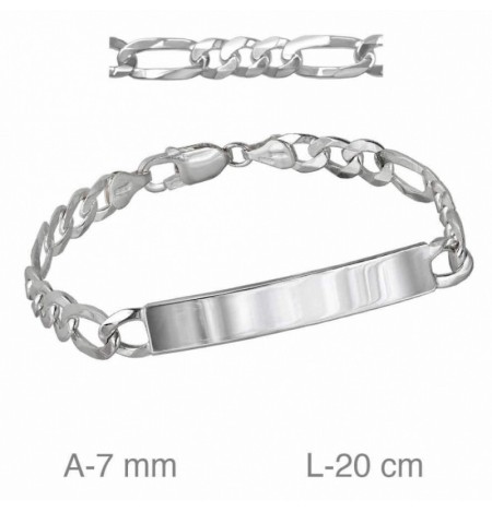 Pulsera Esclava Hombre Barbada Plata Ley