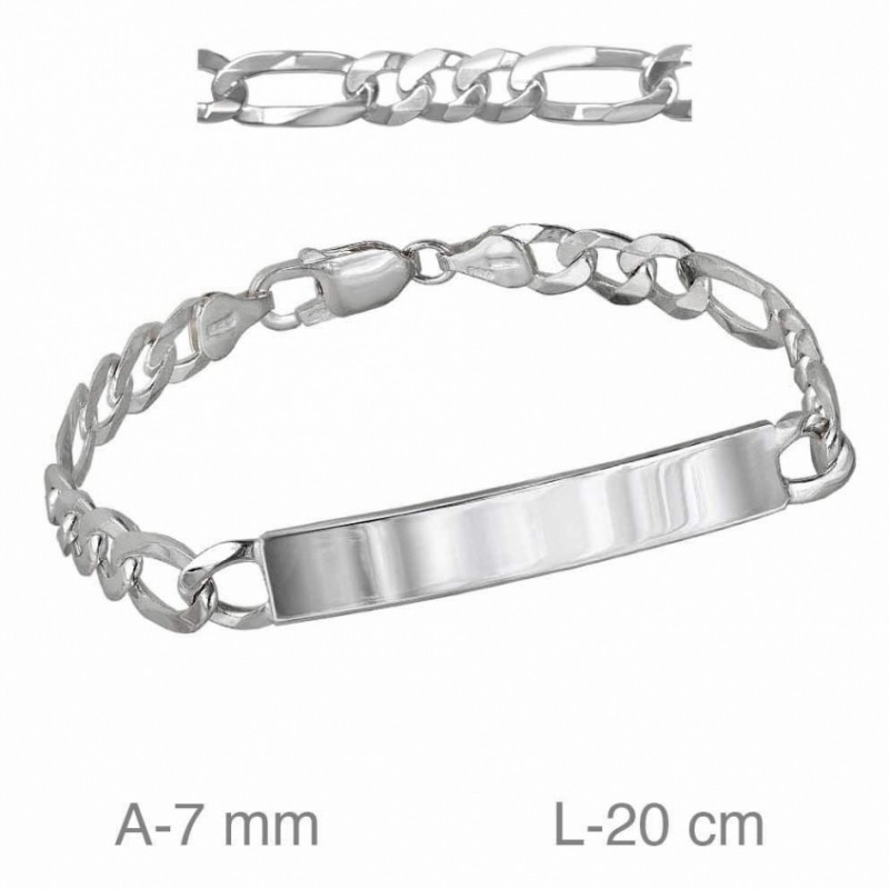 Pulsera Esclava Hombre Barbada Plata Ley