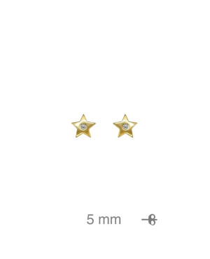 Pendientes Estrella con Circonitas Plata Ley Bañada en Oro