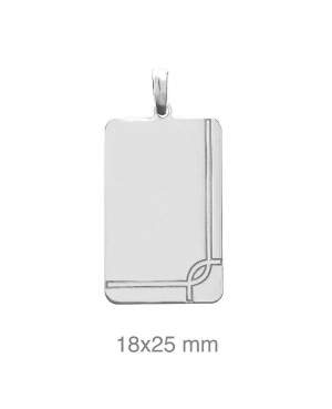Colgante Placa 18x25 Plata Ley