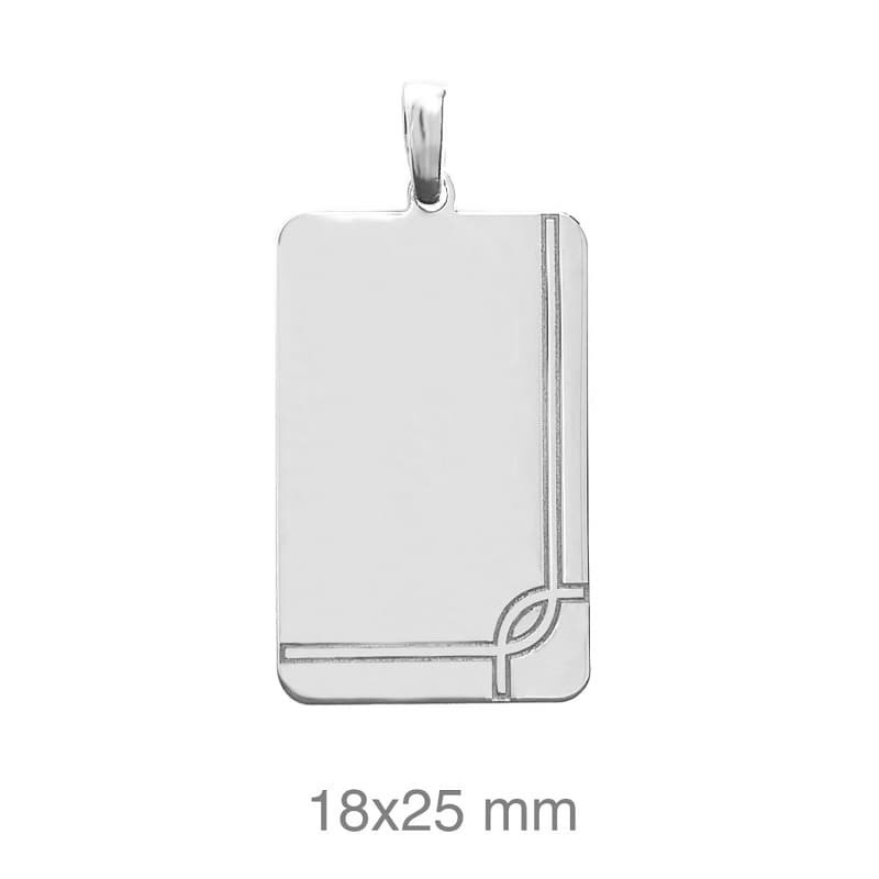 Colgante Placa 18x25 Plata Ley