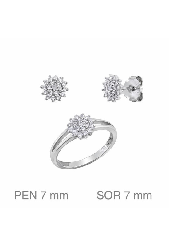 Conjunto Comunión Circonitas Plata Ley