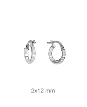 Pendientes Aros en Rombo Plata Ley