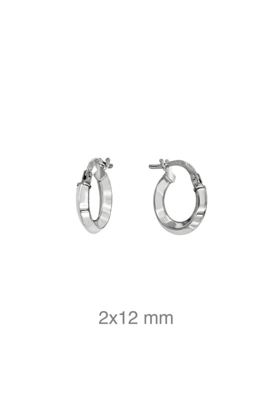 Pendientes Aros en Rombo Plata Ley