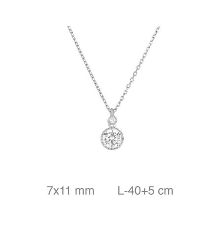 Collar con Dos Circonitas en Plata Ley