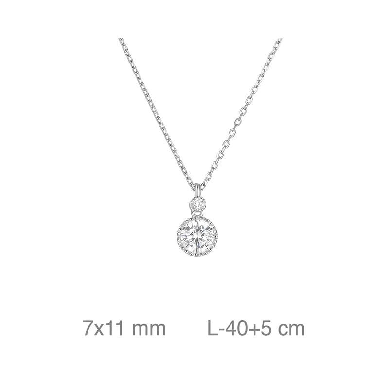 Collar con Dos Circonitas en Plata Ley