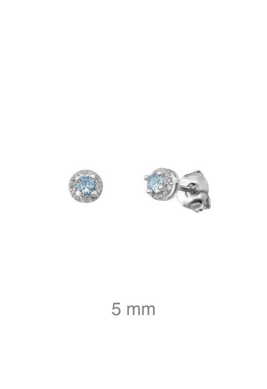 Pendientes con Circonita color Aguamarina en Plata Ley
