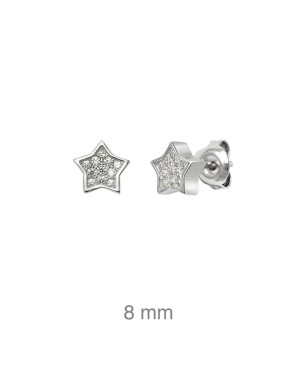 Pendientes Estrella Circonita Plata Ley