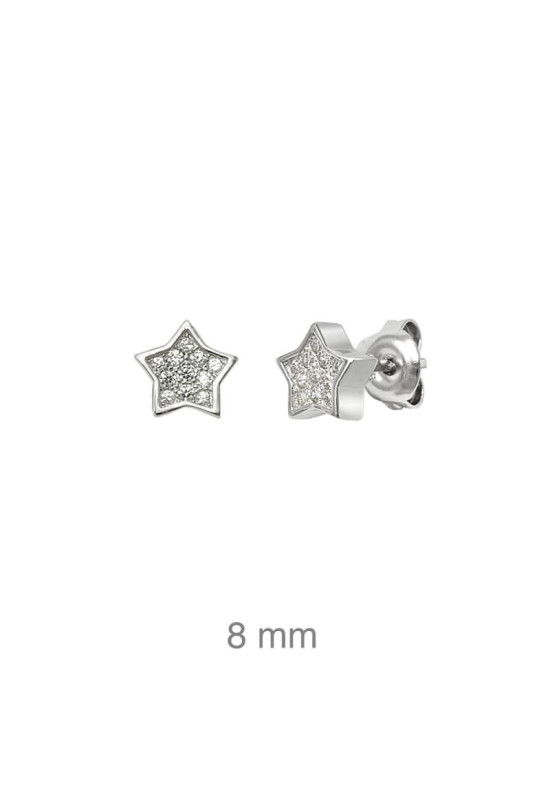 Pendientes Estrella Circonita Plata Ley