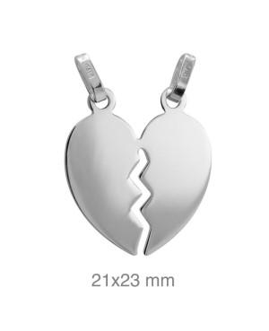 Colgante Corazón Partido Plata Ley