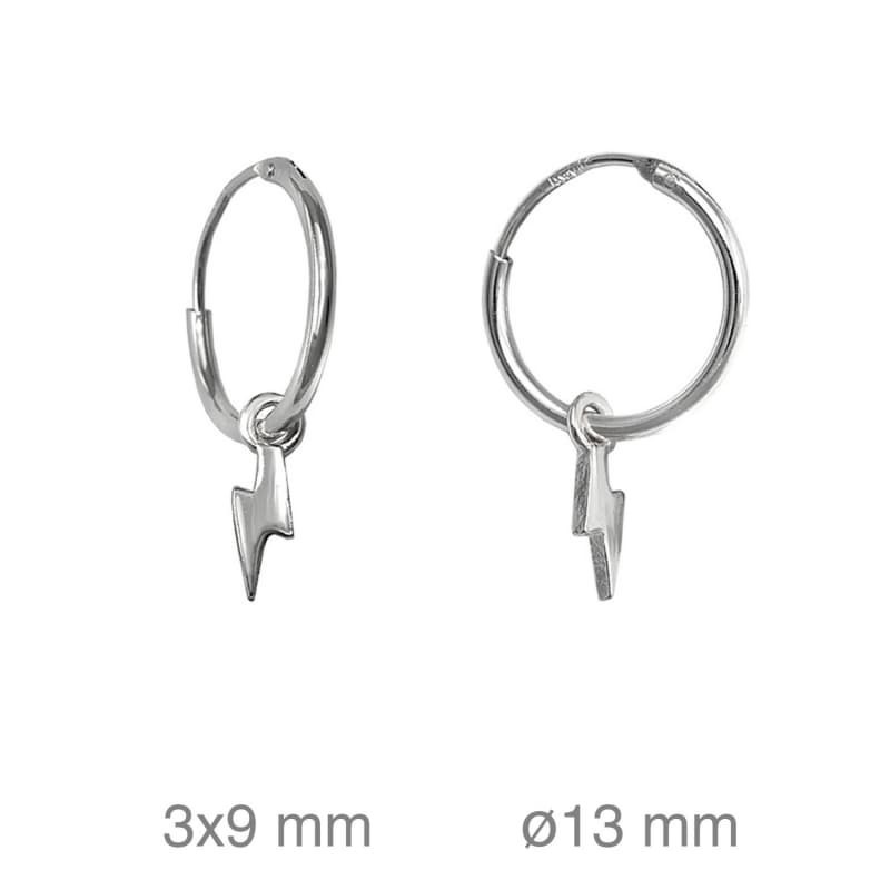 Pendientes Aros con Rayo Plata Ley