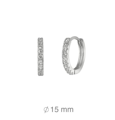 Pendientes Aros Circonitas Plata Ley