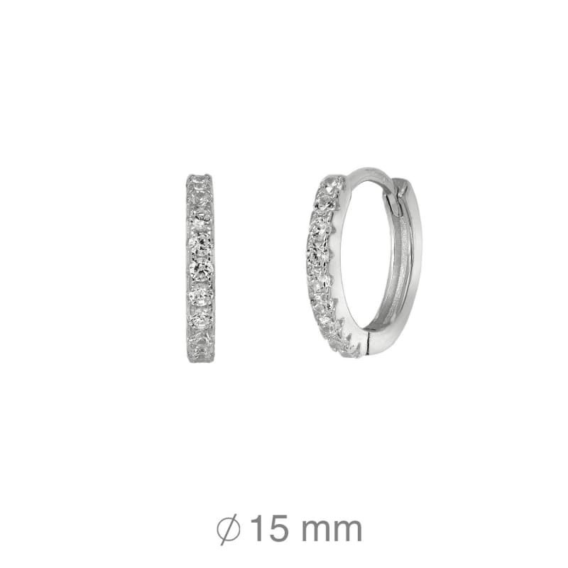 Pendientes Aros Circonitas Plata Ley