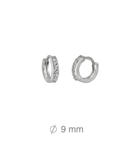 Pendientes Aros Circonitas Plata Ley