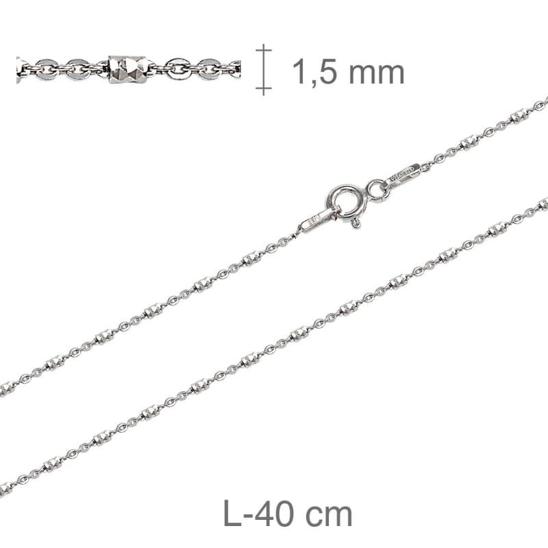 Cadena Tube 2 Brite 40cm Plata Ley Rodiada