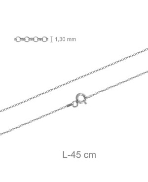 Cadena Rolo 45cm Plata Ley Rodiada