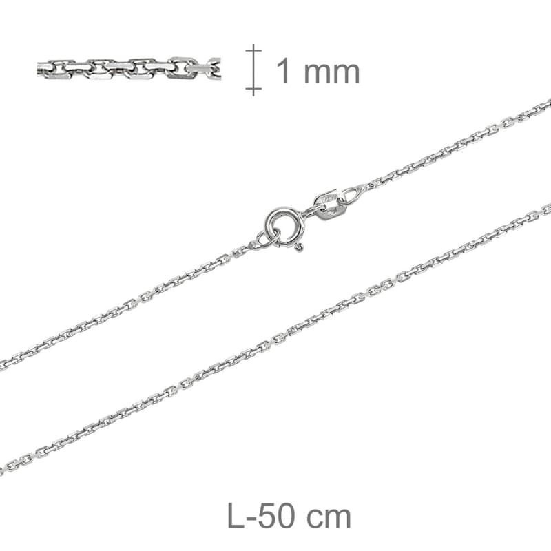 Cadena Volga Forzada 50cm Plata Ley Rodiada