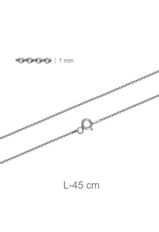 Cadena Forzada 40cm Plata Ley Rodiada