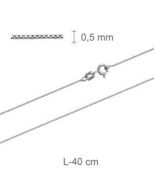 Cadena Veneciana 40cm Plata Ley Rodiada