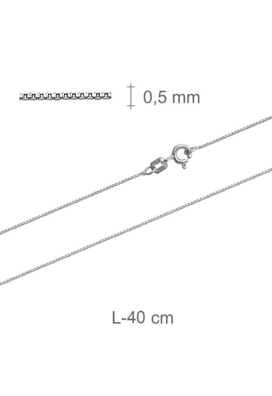 Cadena Veneciana 40cm Plata Ley Rodiada
