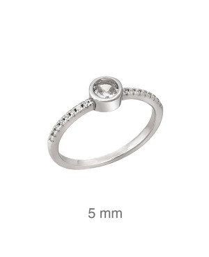 Anillo Compromiso Plata Ley y Circonitas